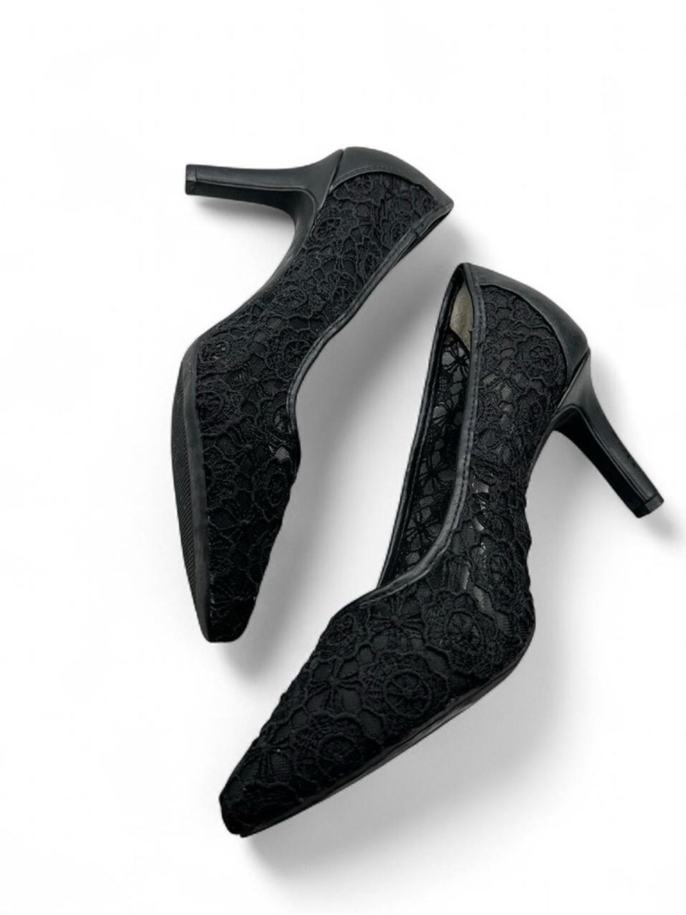 Elegant Black Lace Heels – Size 9 | Feminine & Timeless